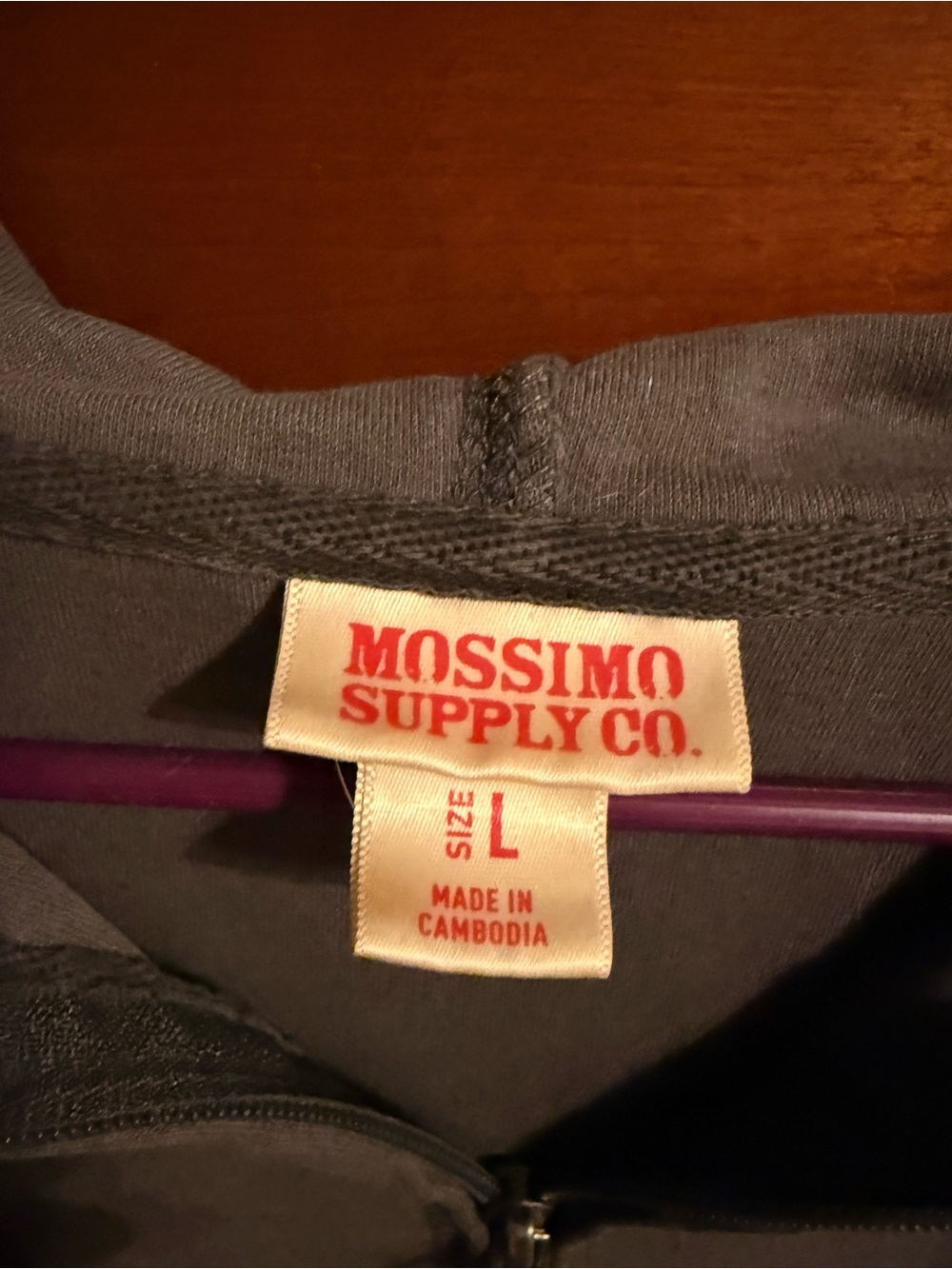 Mossimo Supply Co. Women's Charcoal Gray Zip Hoodie - Picture 2 of 3